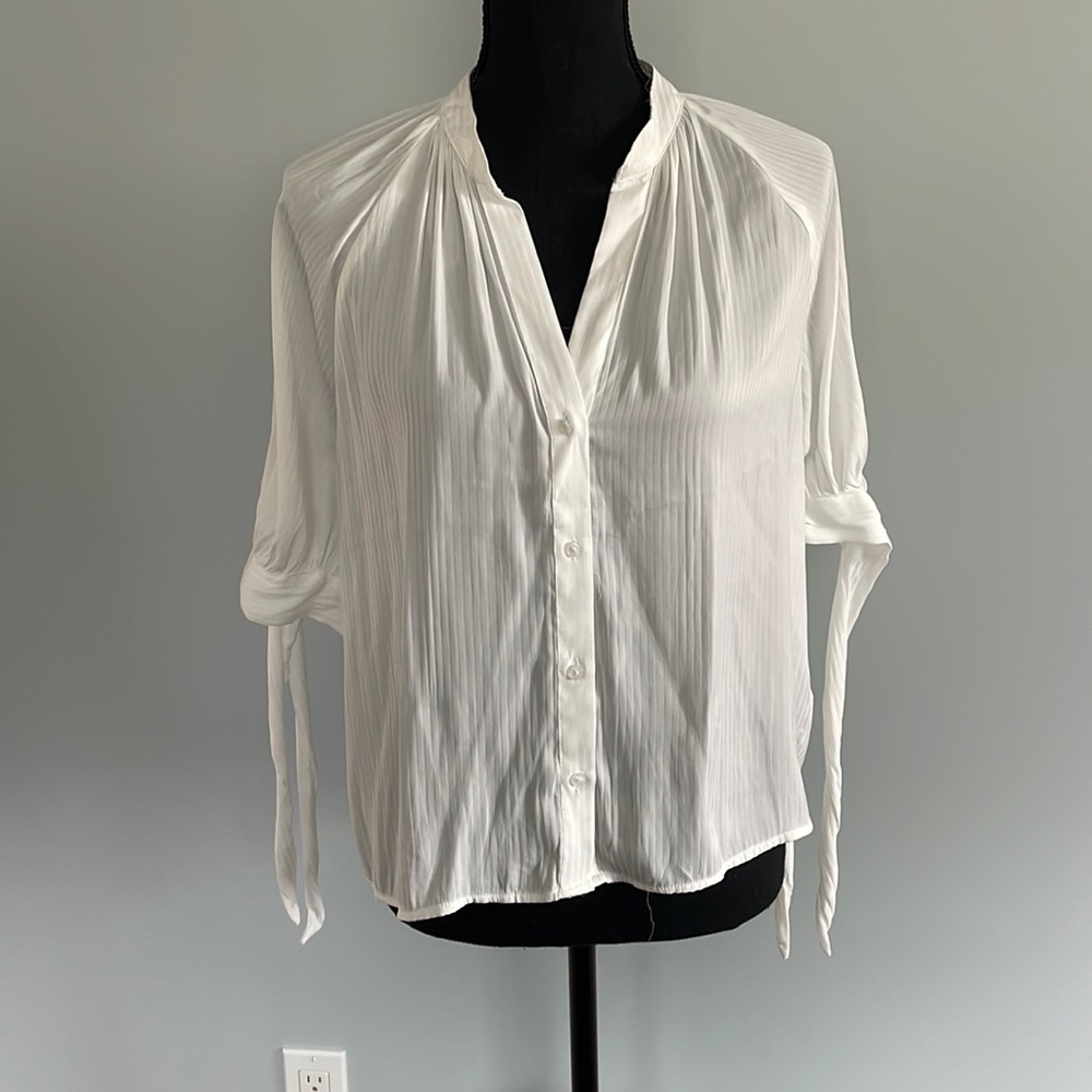 Button down shirt with tie sleeves